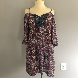 Angie blue embroidered midi dress